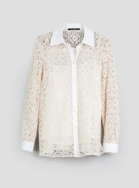 Blusa in macramè ecrù - Pennyblack