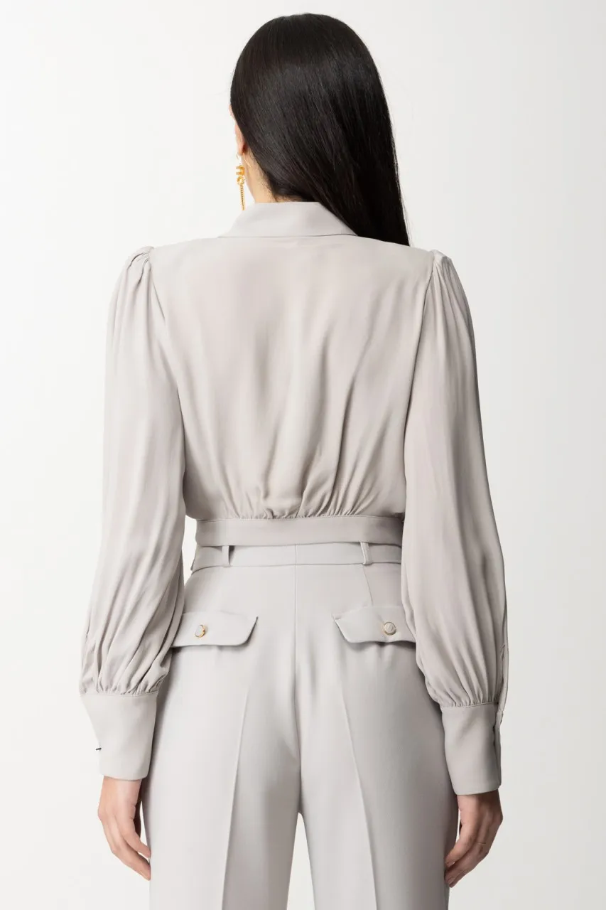 Camicia crop con patte in vita Perla