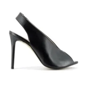 Decolletè slingback nere in pelle spuntato
