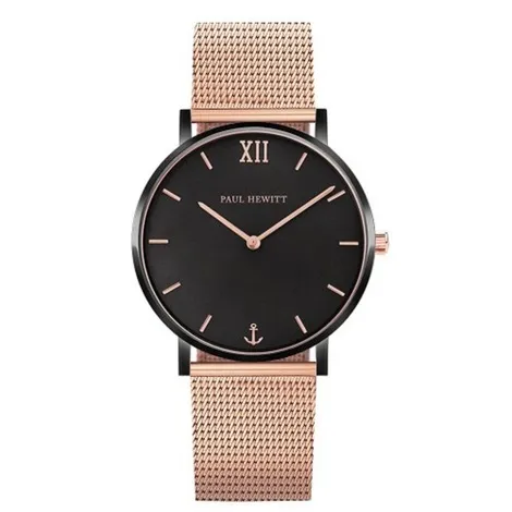 PAUL HEWITT WATCH SAILOR LINE BLACK DIAL MESH RG