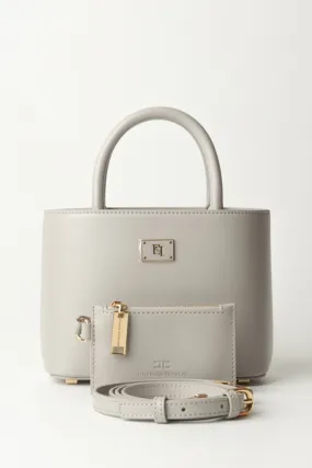Shopper piccola con placca logo smaltata Perla