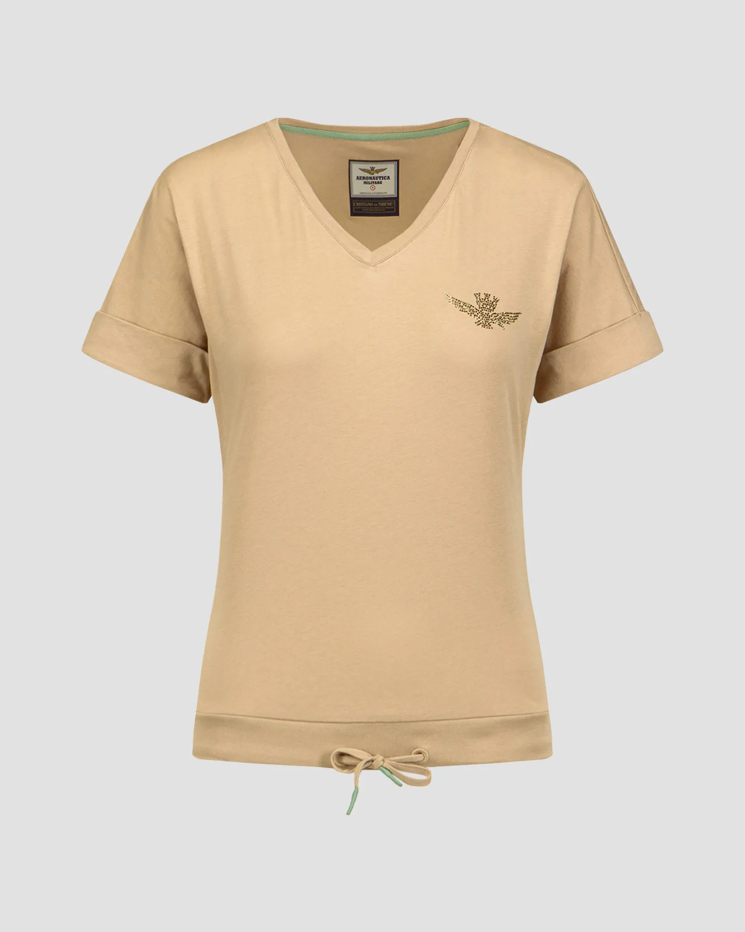 T-shirt marrone da donna Aeronautica Militare 241ts2232dj510-57535
