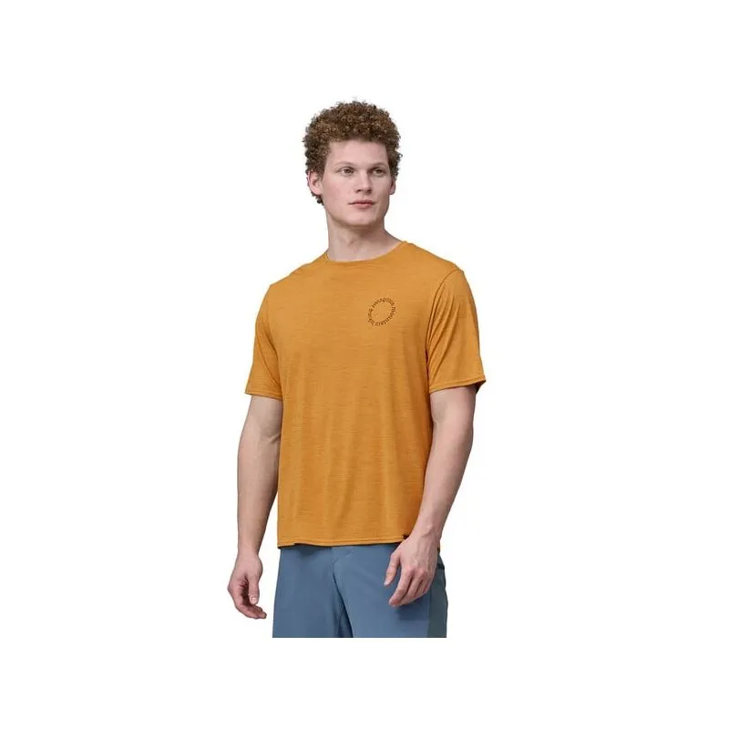T-shirt Patagonia Cap Cool Daily Graphic Lands (Spoke Stencil : Pufferfish Gold X-Dye) uomo