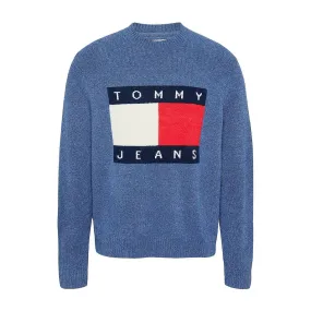      TOMMY JEANS MAGLIONE GIROCOLLO MELANGE FLAG  