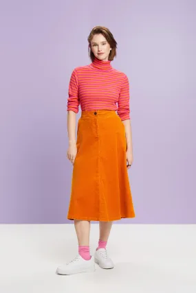 Top a righe con collo a tartaruga e maniche lunghe